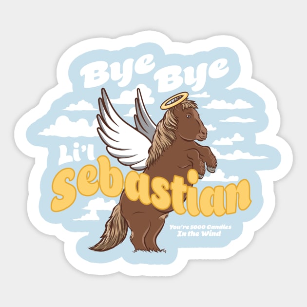Bye Bye Li'l Sebastian Parks and Rec Sticker by stayfrostybro